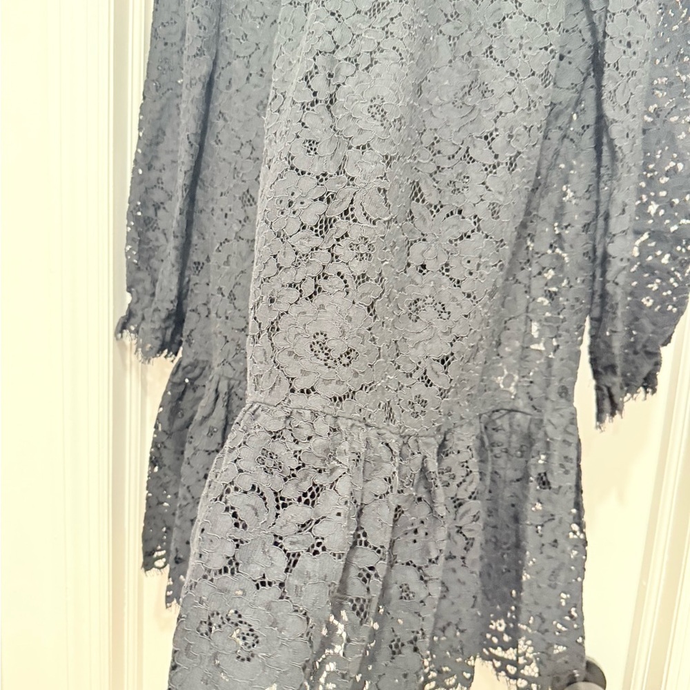 J. Crew Charcoal Lace Long Sleeve Dress - Picture 3 of 12